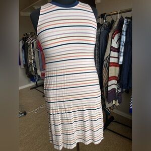 Wonder Nation sleeveless dress with pockets and stripes, size large